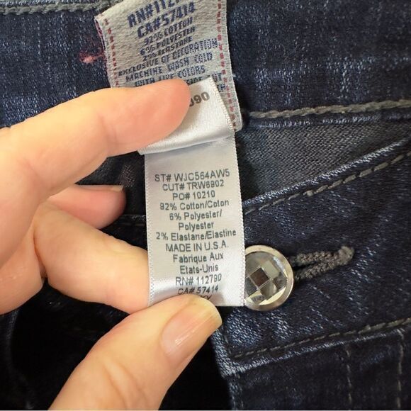 True Religion Cropped Becky Blue Jeans Size 28 - Picture 6 of 10